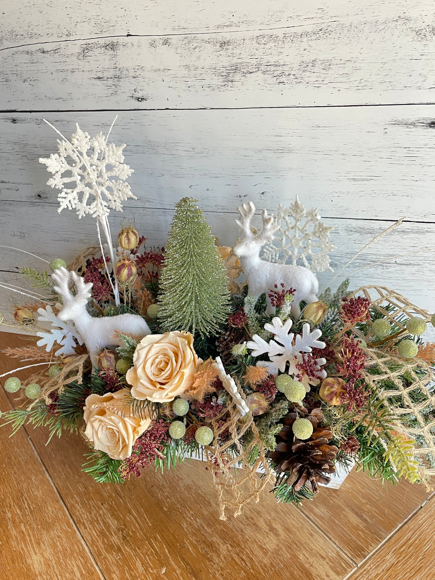 Winter Deer Floral Centerpiece