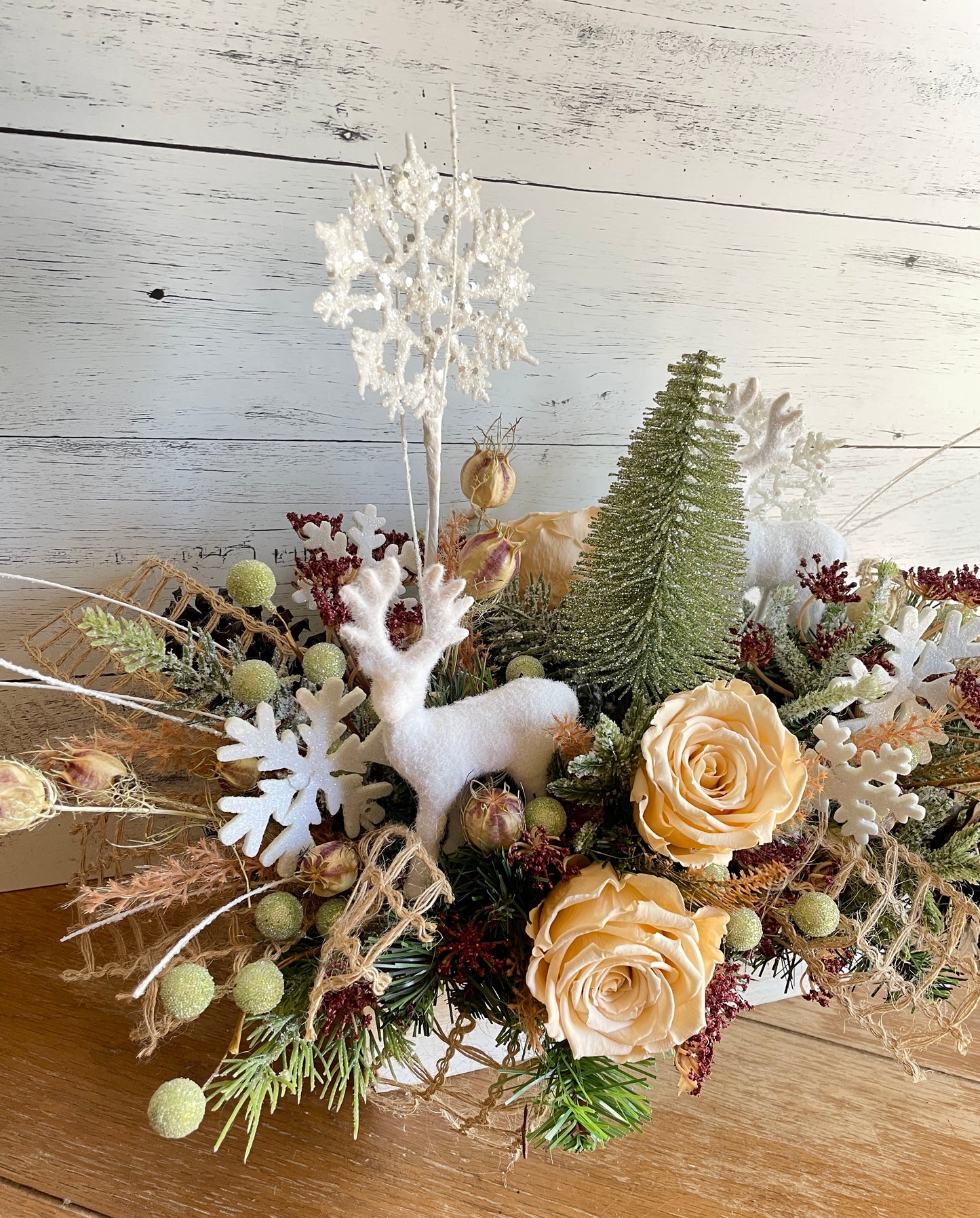 Winter Deer Floral Centerpiece