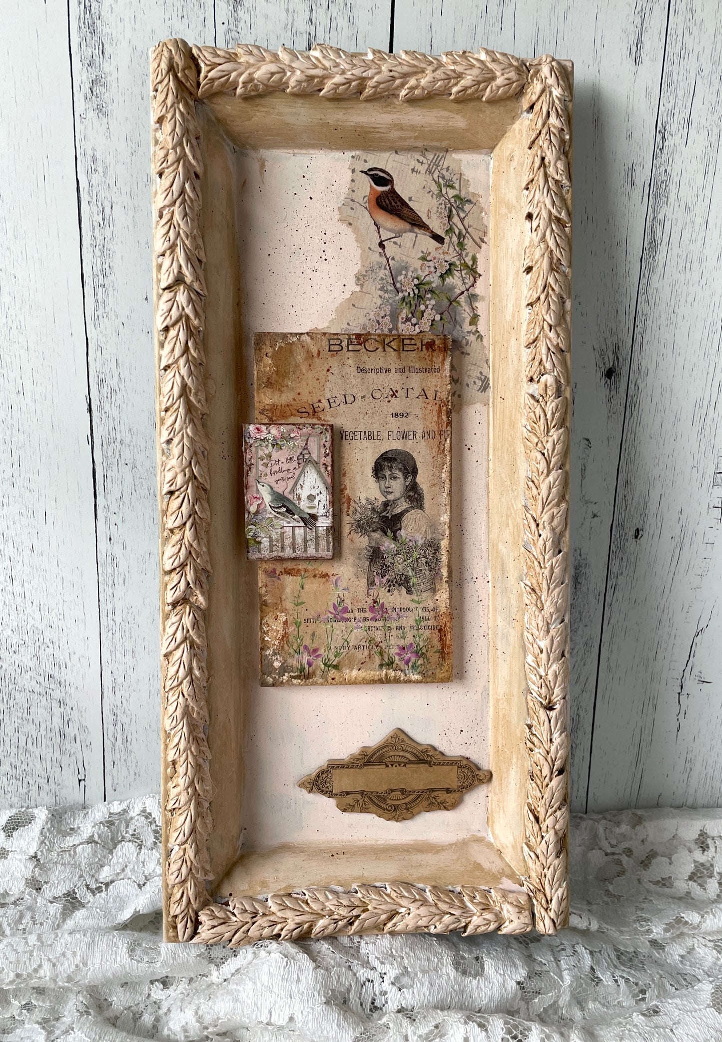 Shabby Chic Garden Wall art assemblage