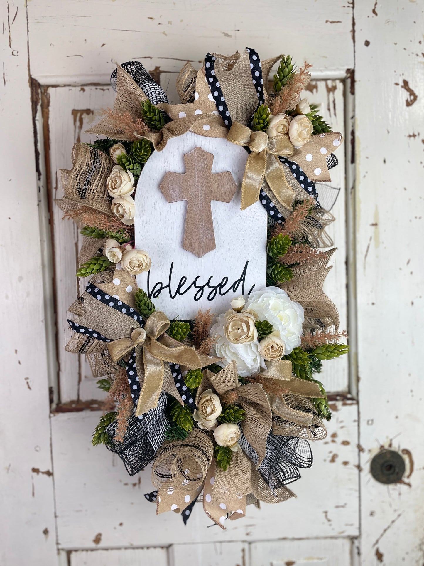 Blessed floral wall hanging