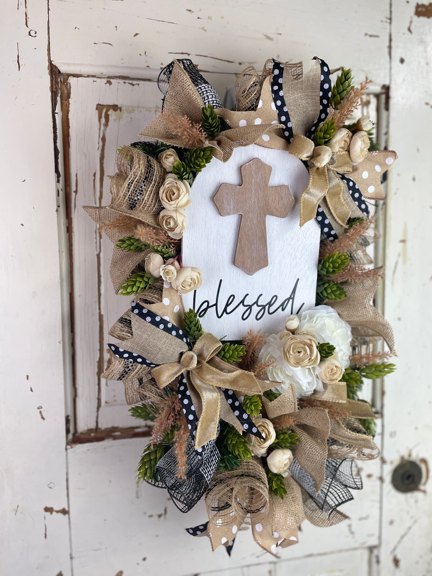 Blessed floral wall hanging