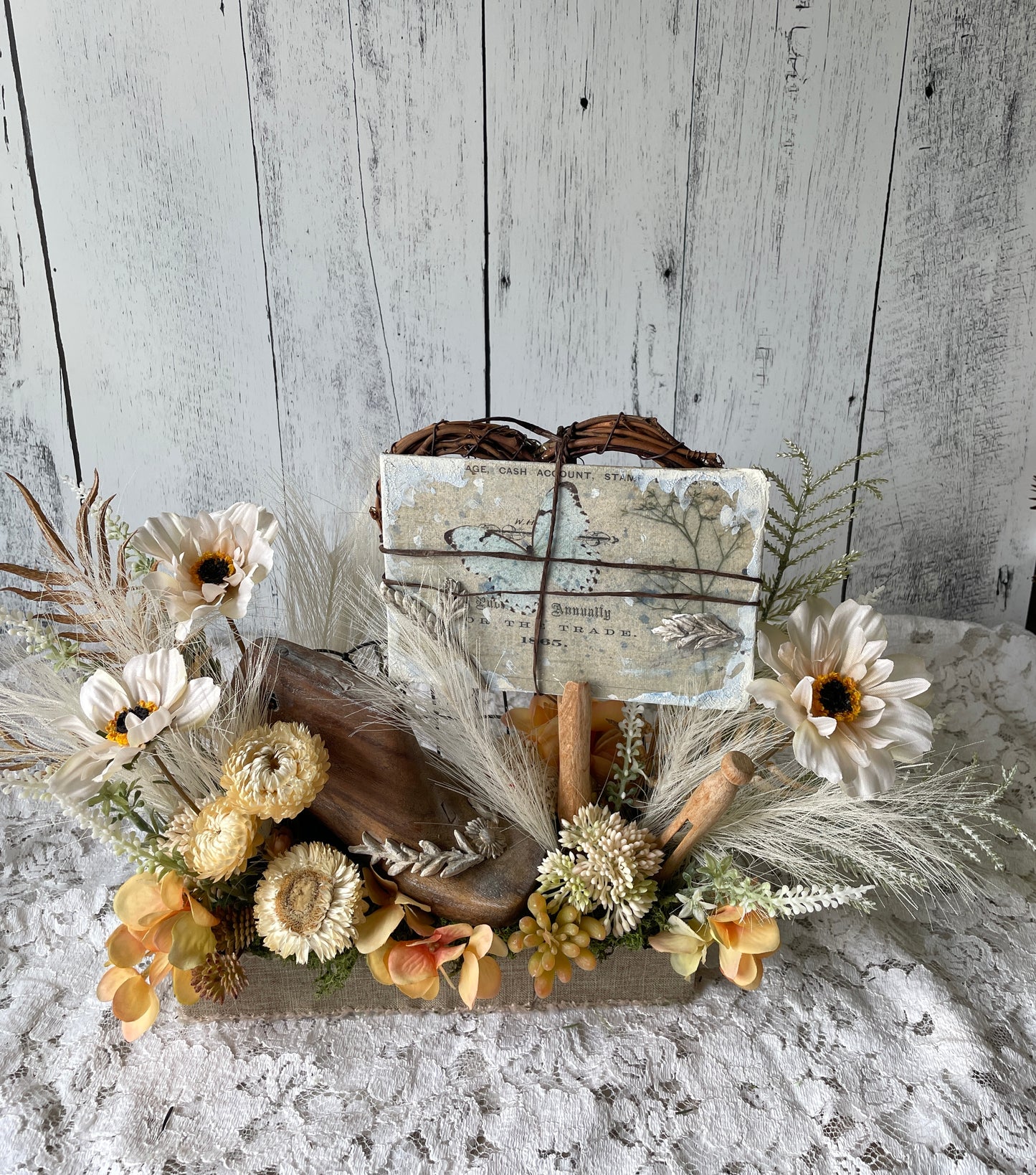 Vintage shoe floral arrangement