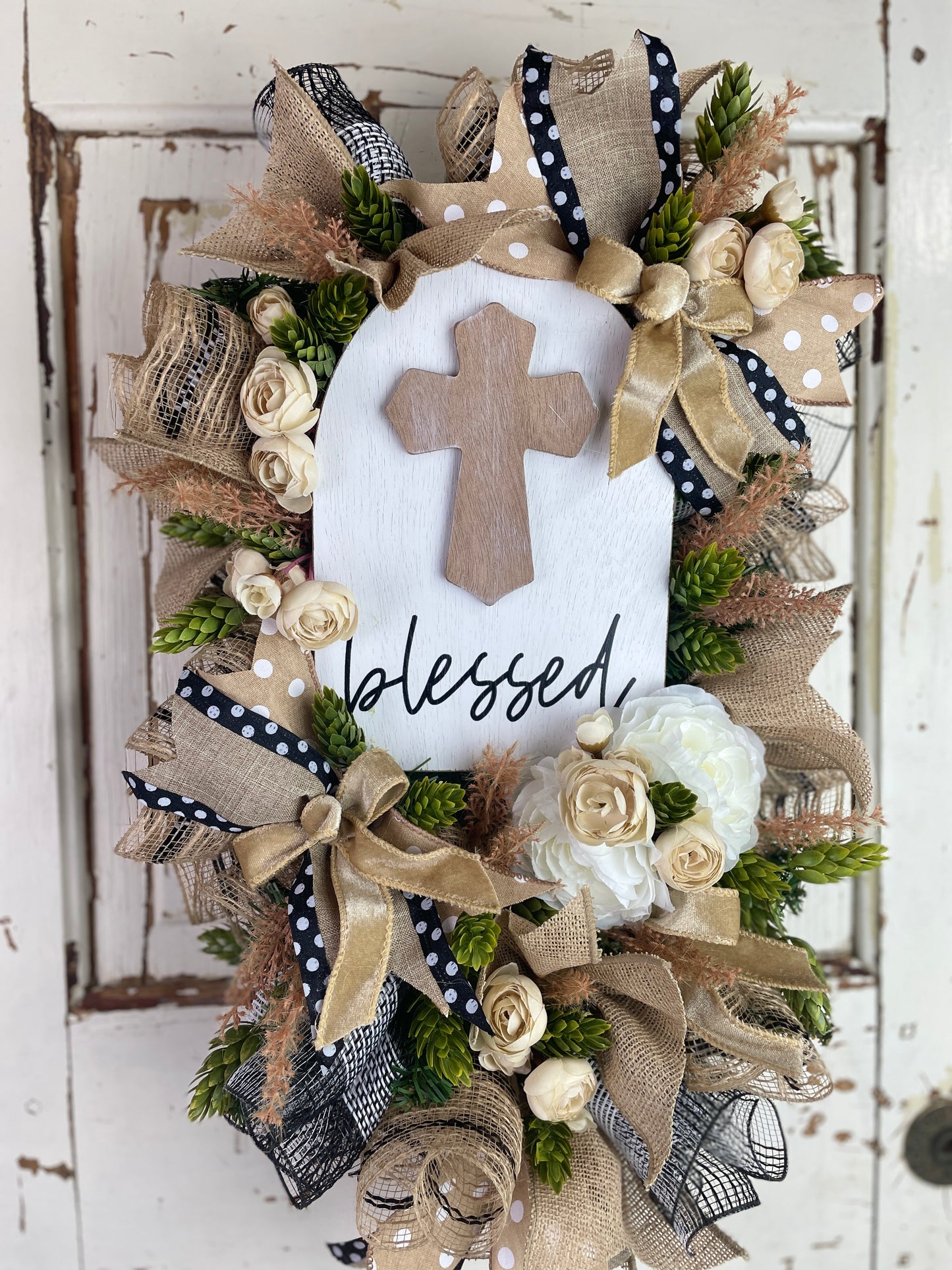 Blessed floral wall hanging