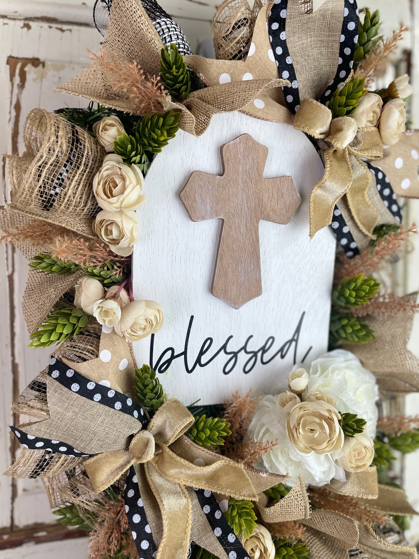 Blessed floral wall hanging