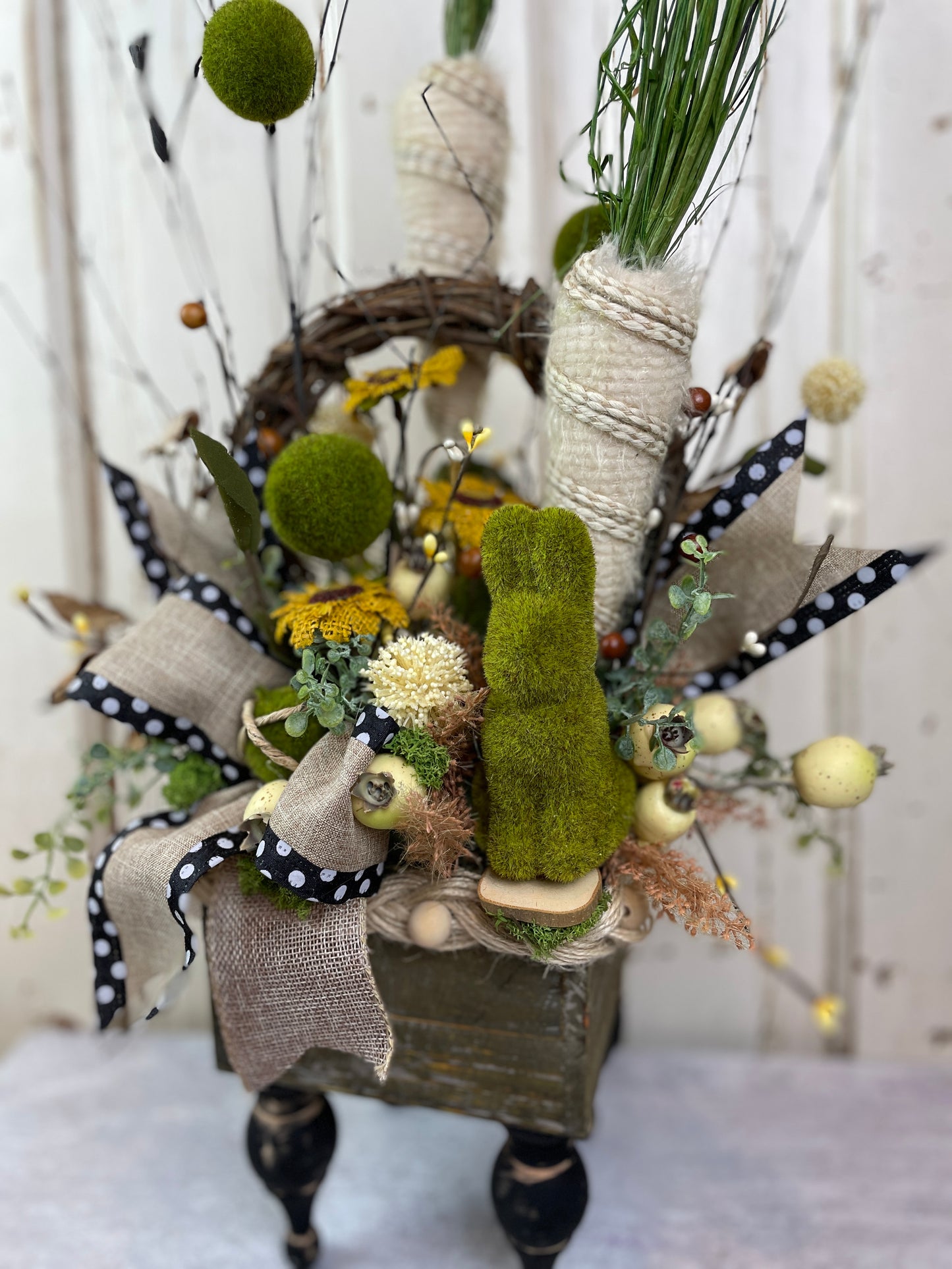 Farmhouse Bunny and Carrots Centerpiece