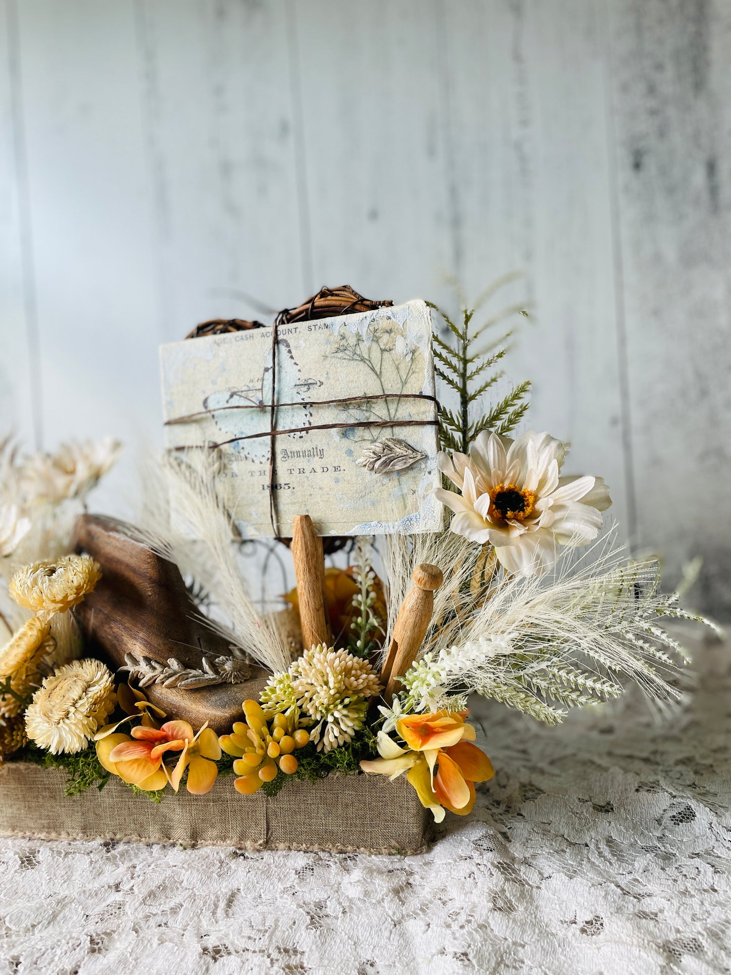 Vintage shoe floral arrangement