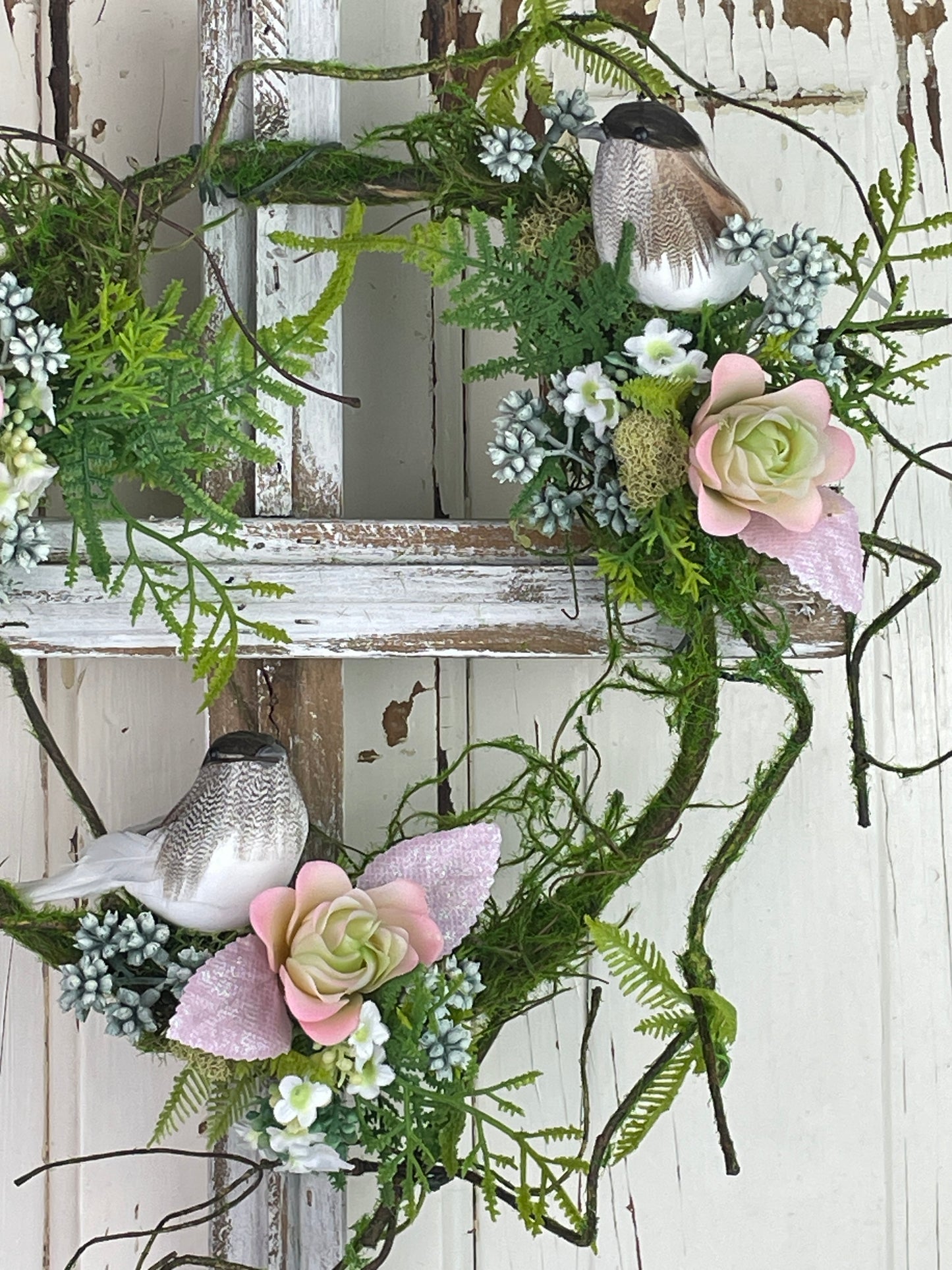 Rustic Wooden Cross Wall Hanging with Faux Succulents and Vines – Cottage Style Sympathy or Home Décor