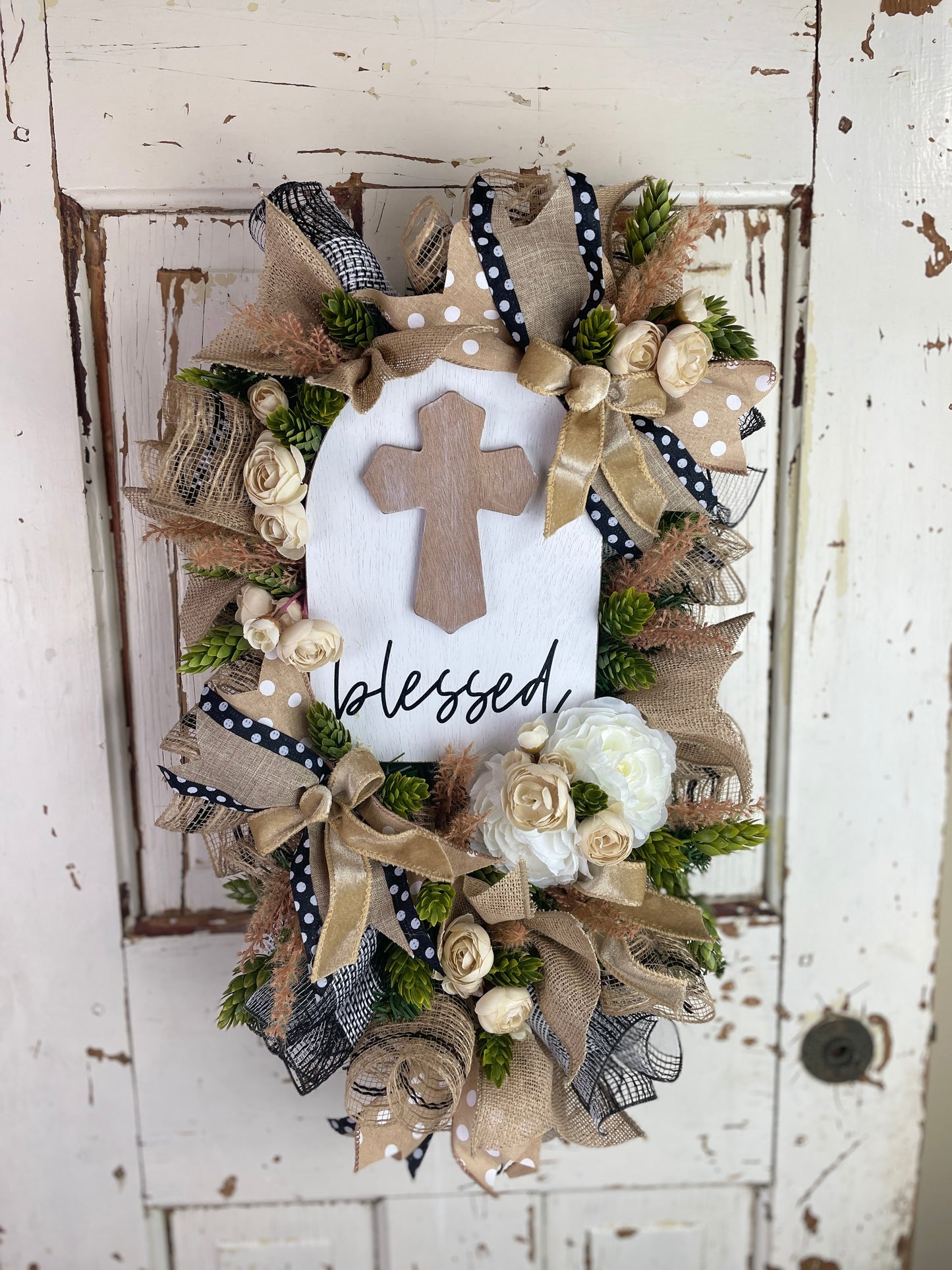 Blessed floral wall hanging
