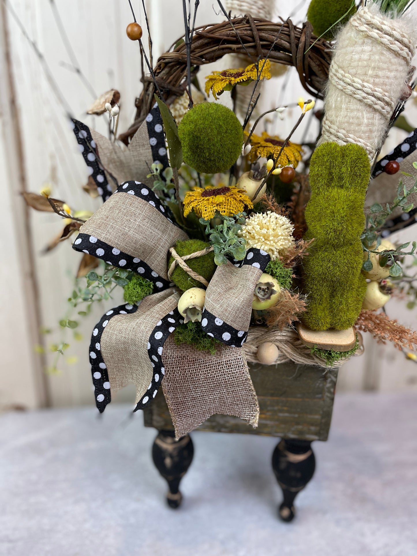 Farmhouse Bunny and Carrots Centerpiece