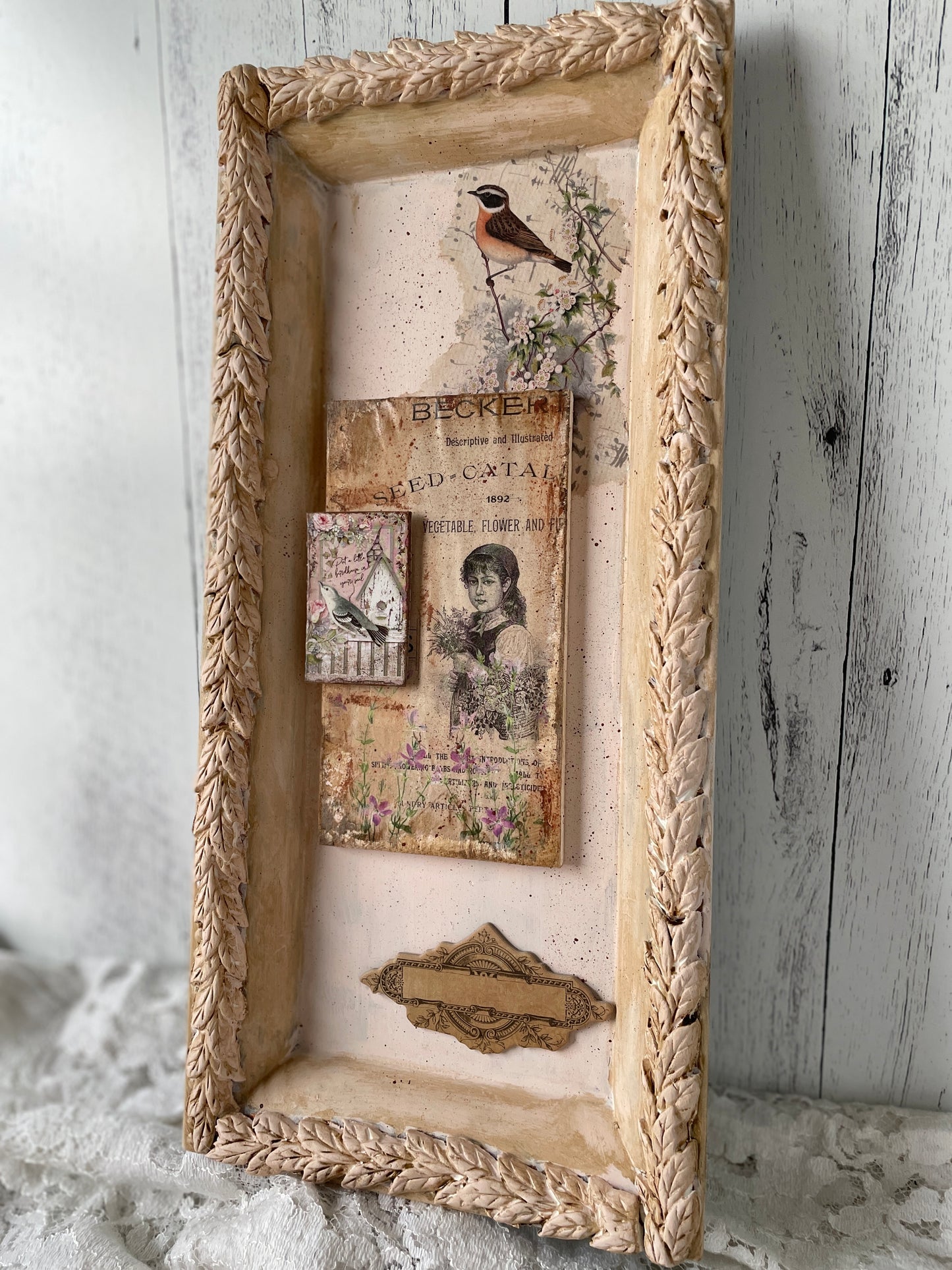 Shabby Chic Garden Wall art assemblage