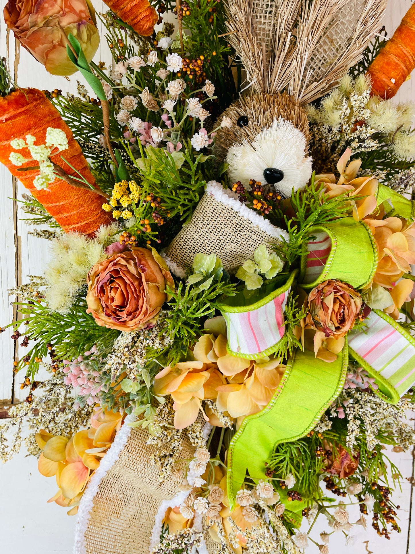 Garden themed floral swag