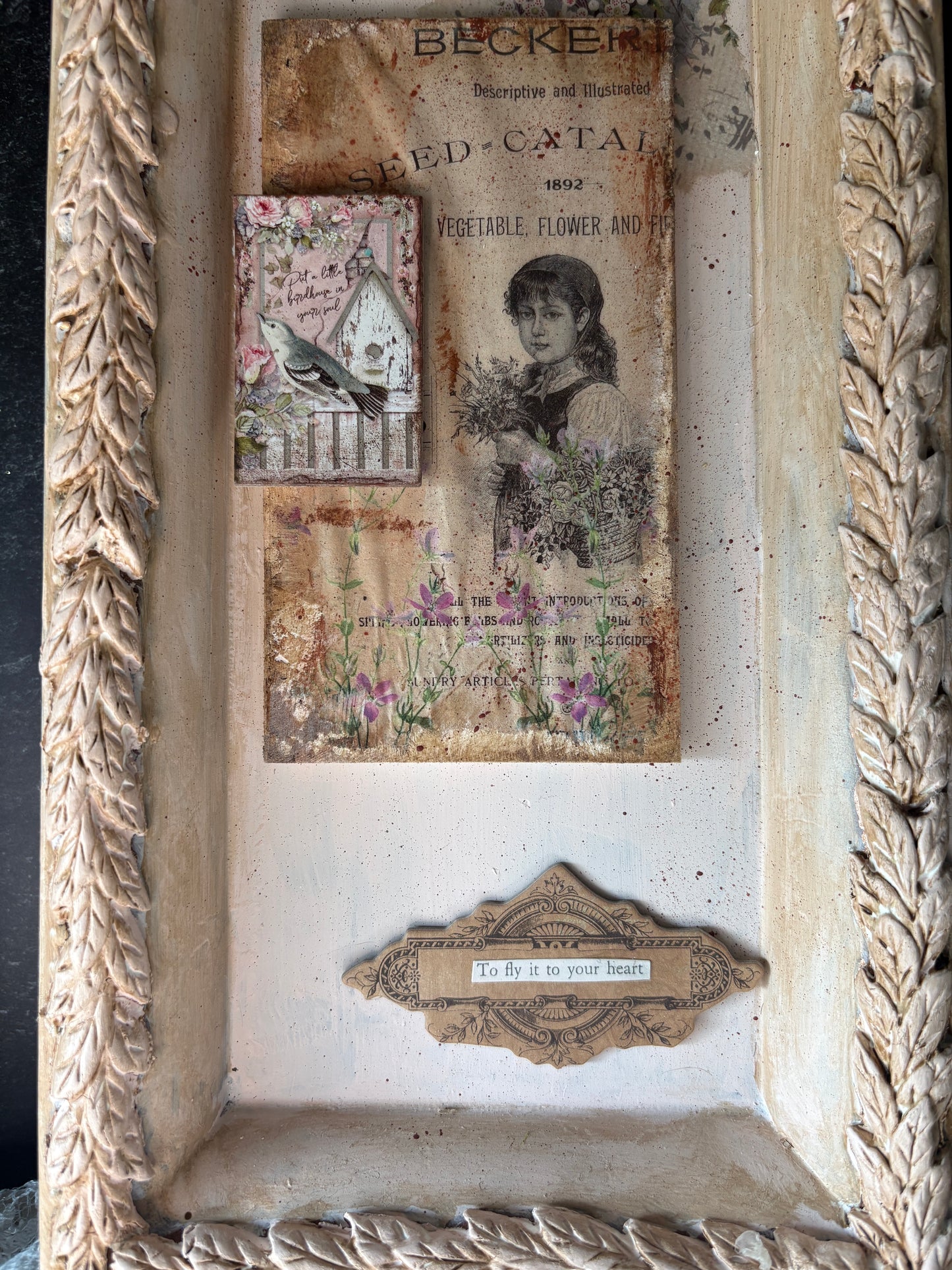 Shabby Chic Garden Wall art assemblage