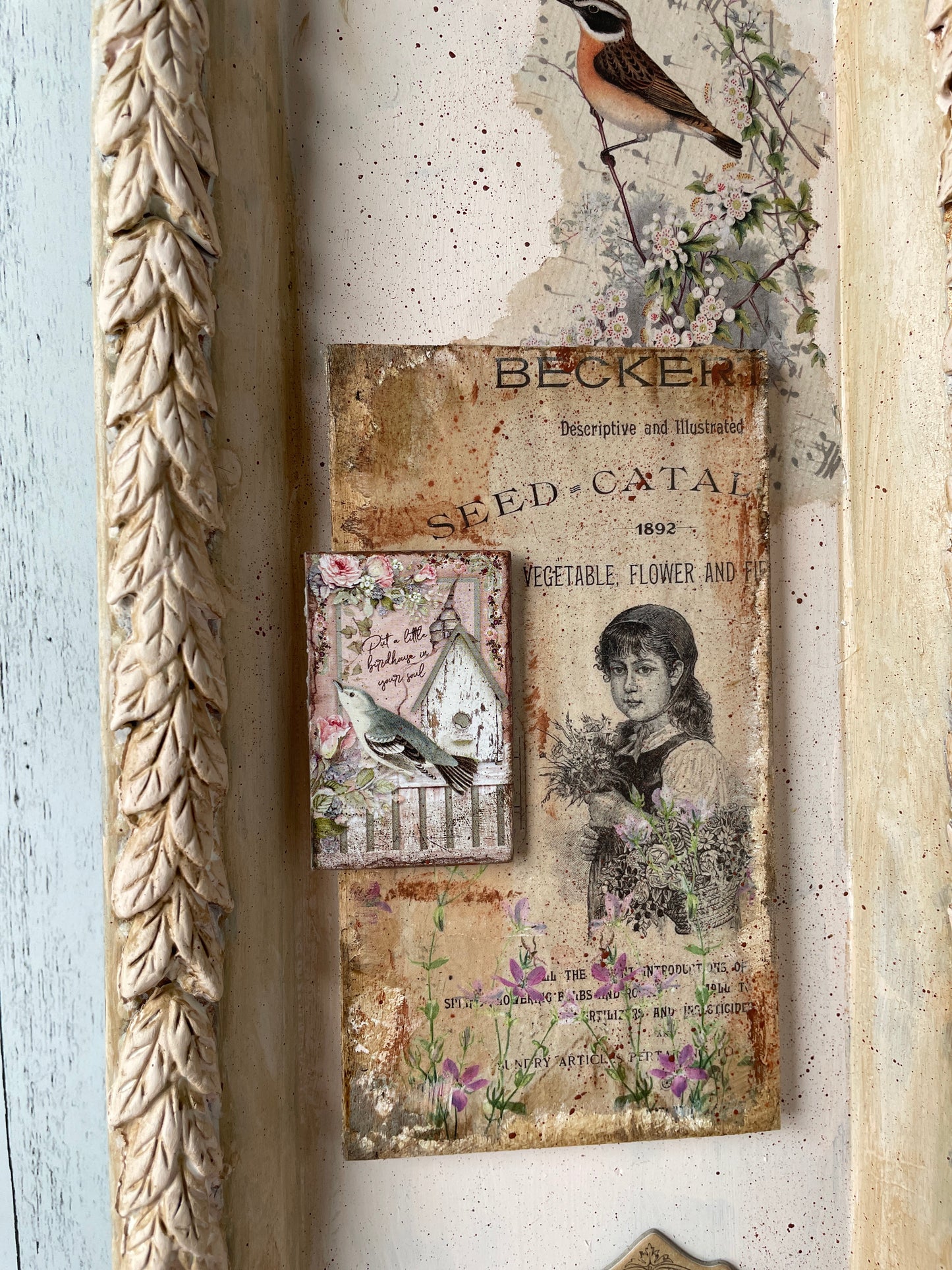 Shabby Chic Garden Wall art assemblage