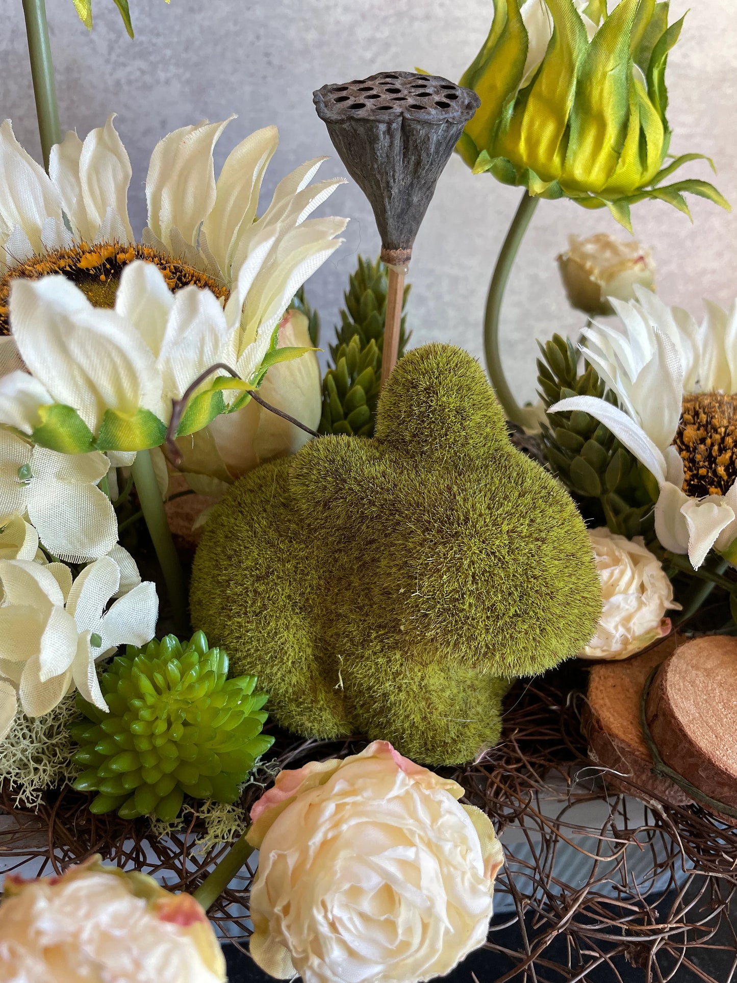 Sunflower and Bunny silk floral
