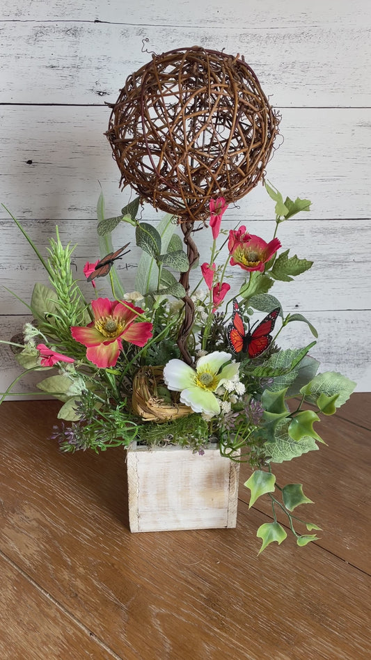 Orange Florals  Topiary tree