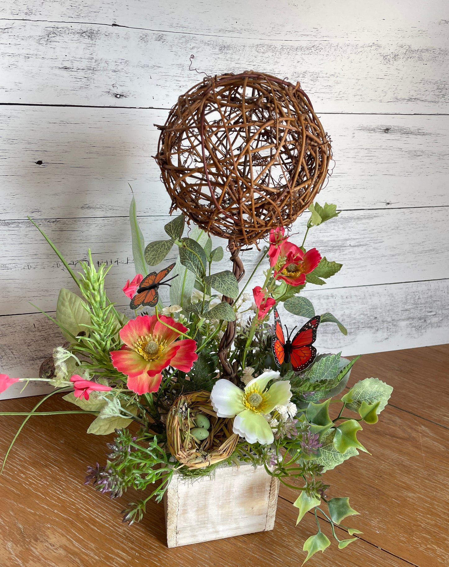Orange Florals Topiary tree