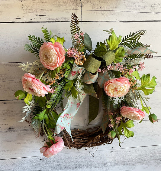Pink floral Wall Wreath