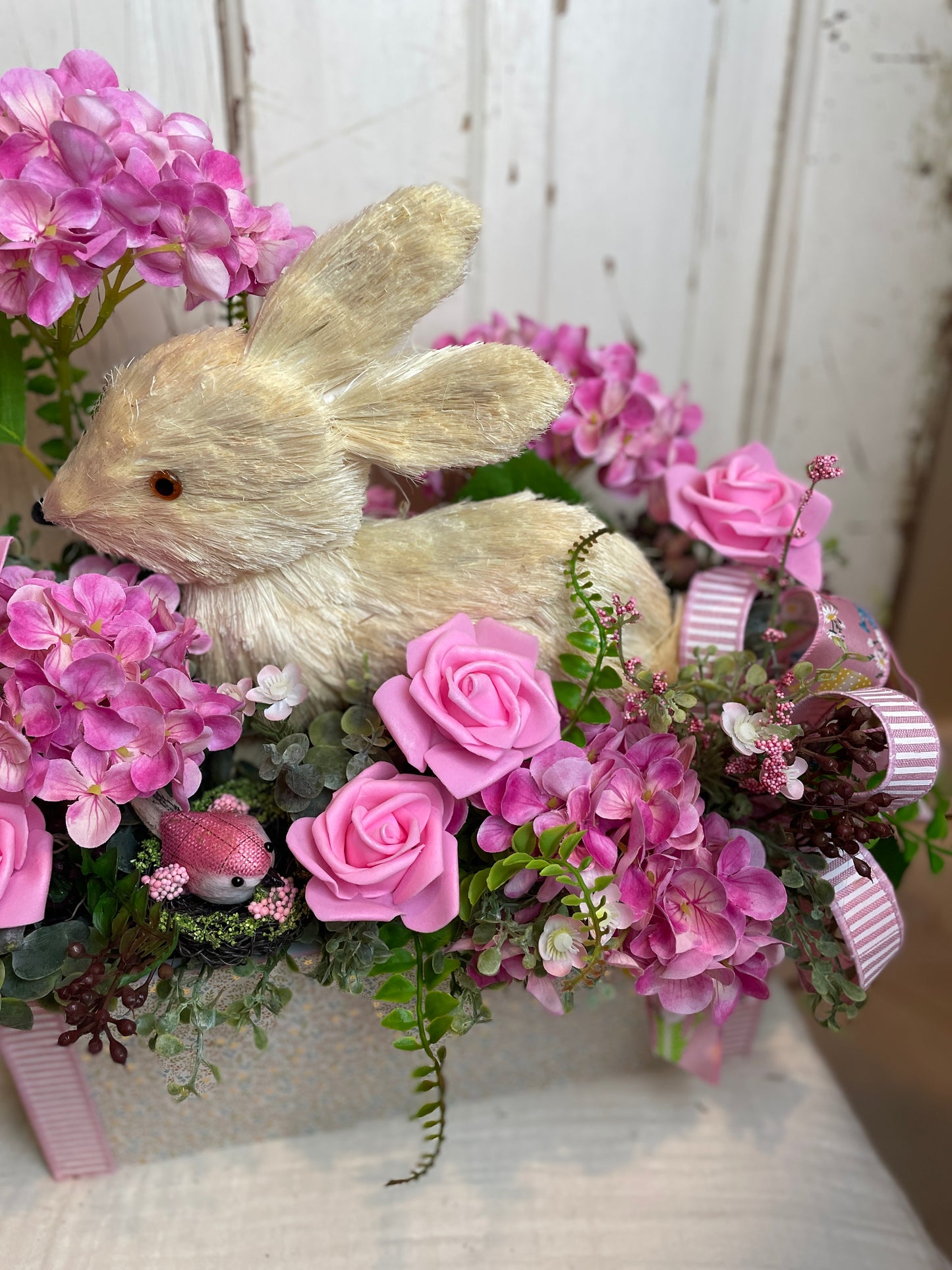 Bunny and Florals Table Centerpiece