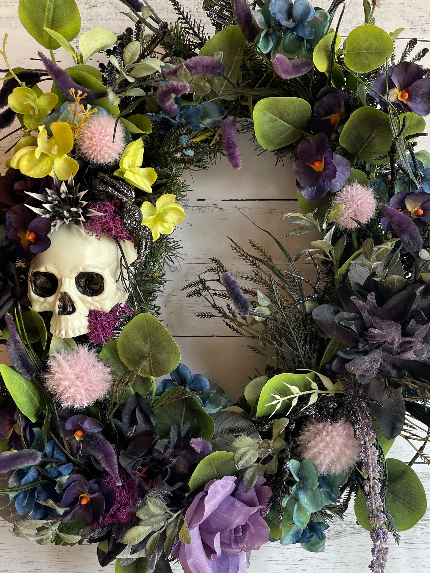 Halloween Wreath for Indoors with Skeleton