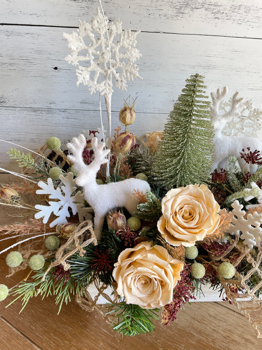 Winter Deer Floral Centerpiece