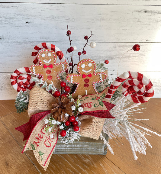 Gingerbread Holiday floral centerpiece