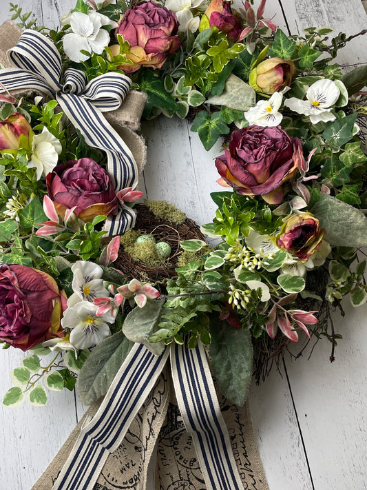 French Country Rose Wreath