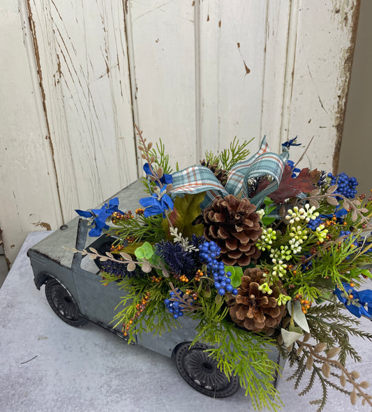 Truck planter with fall  florals