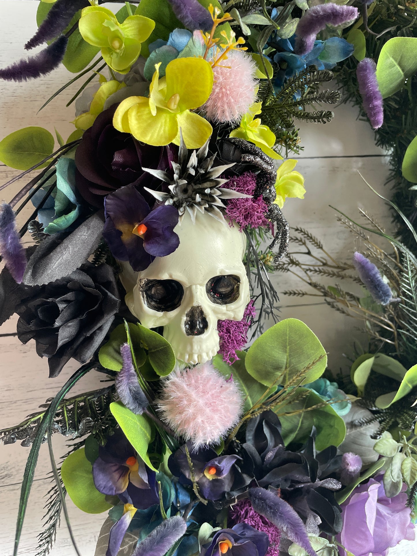 Halloween Wreath for Indoors with Skeleton