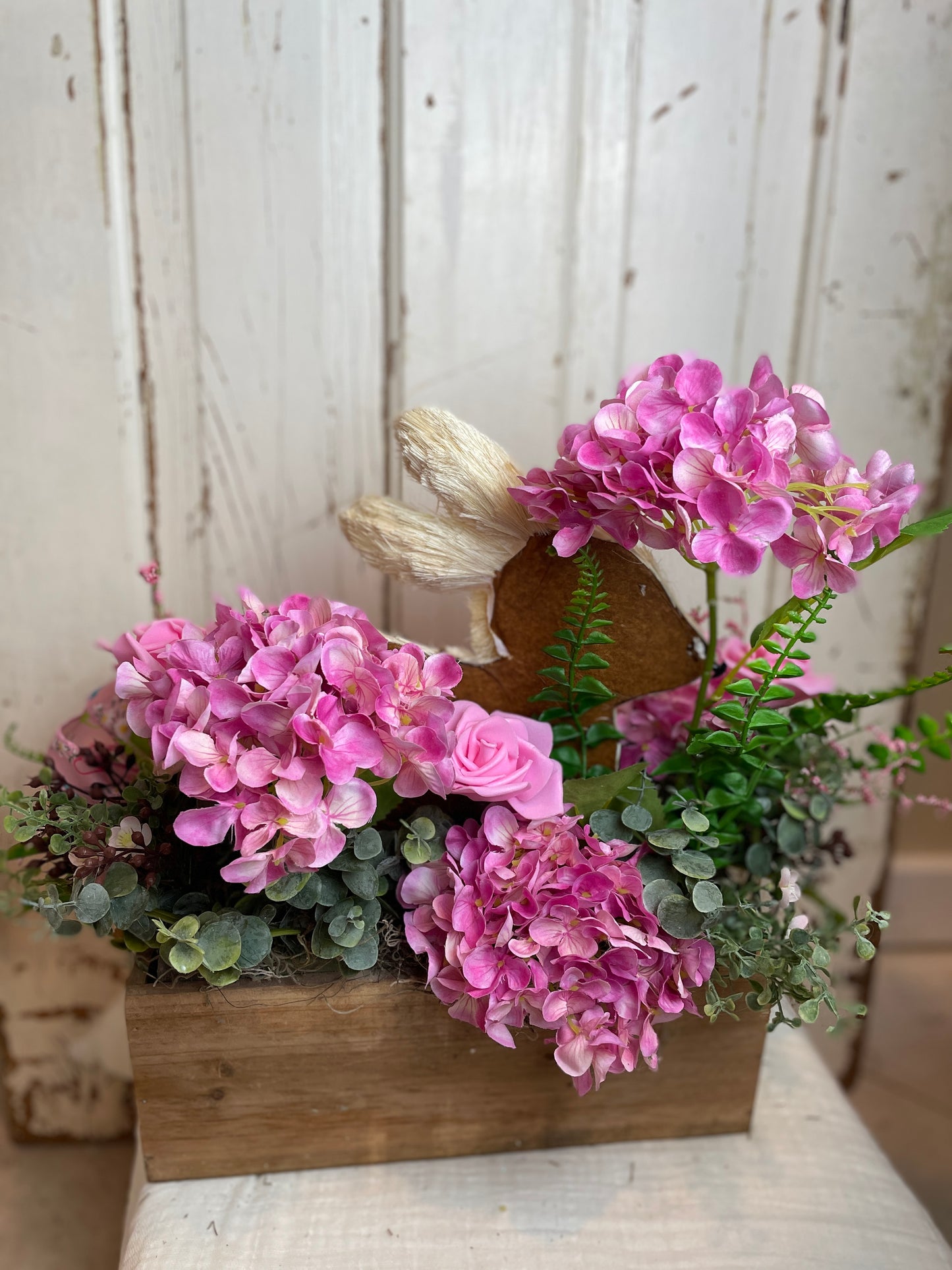 Bunny and Florals Table Centerpiece