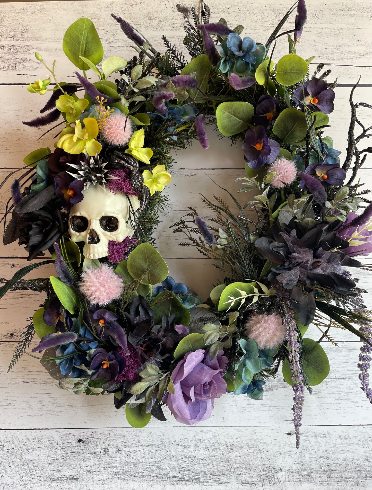 Halloween Wreath for Indoors with Skeleton