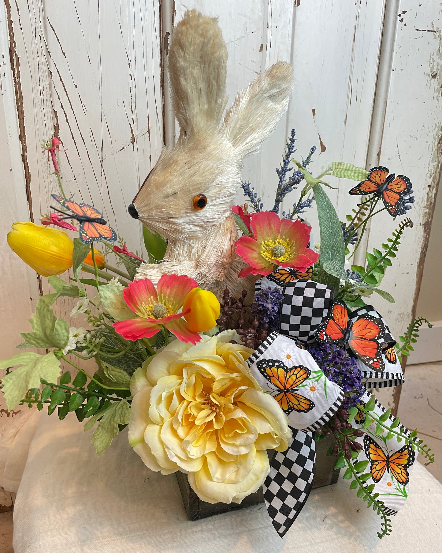 Bunny and Butterflies floral arrangment