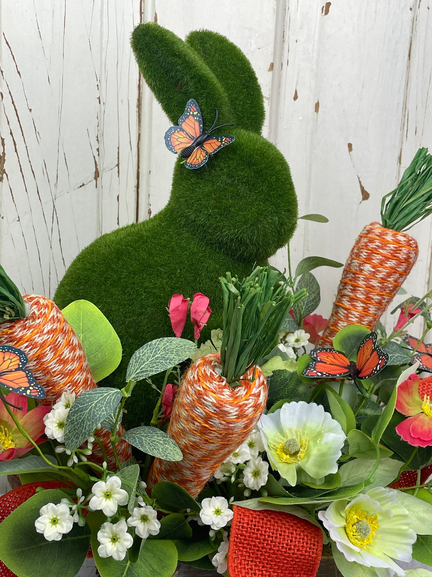 Garden Bunny with florals and carrots