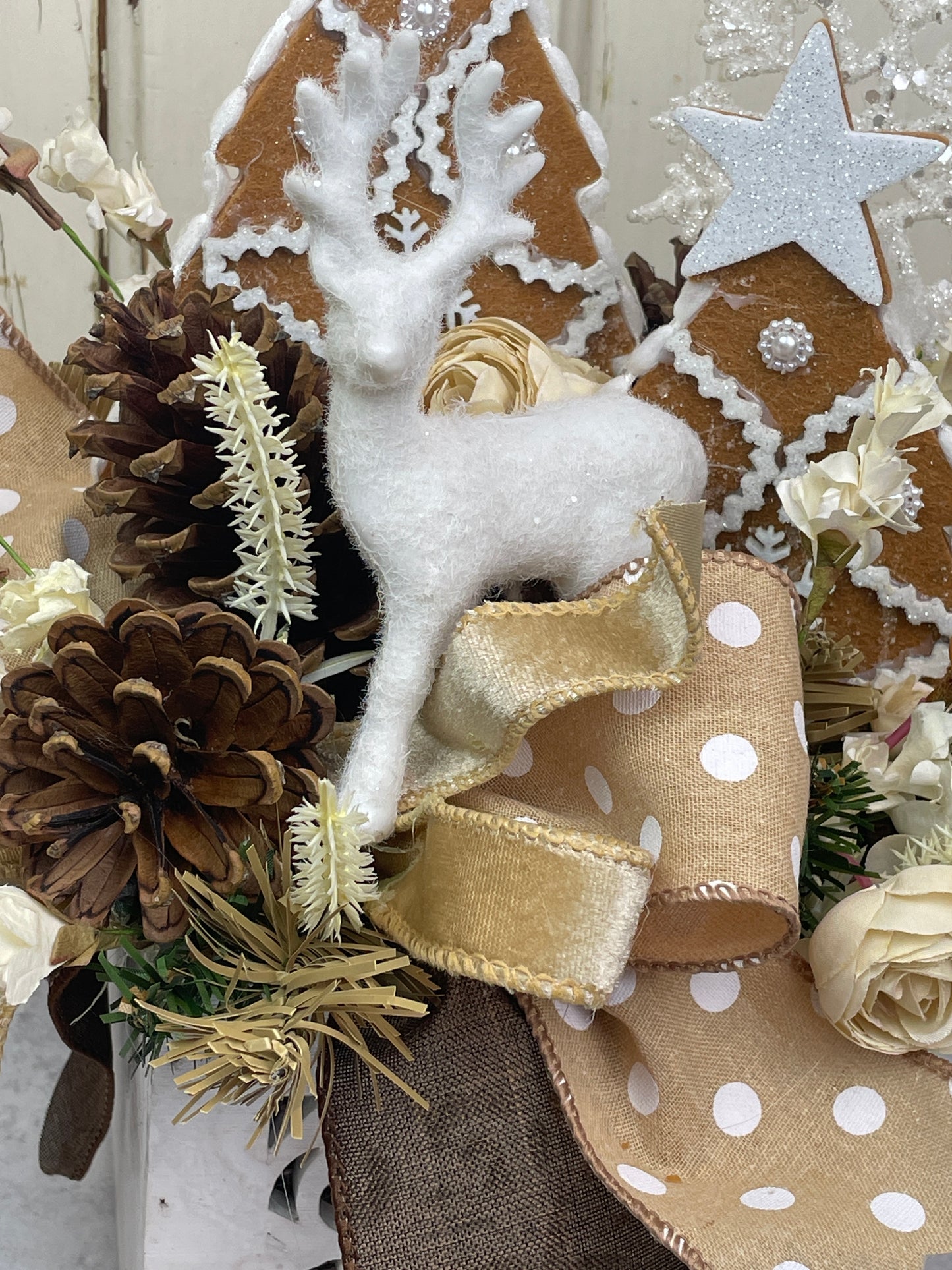 Rustic Deer and Gingerbread Arrangement