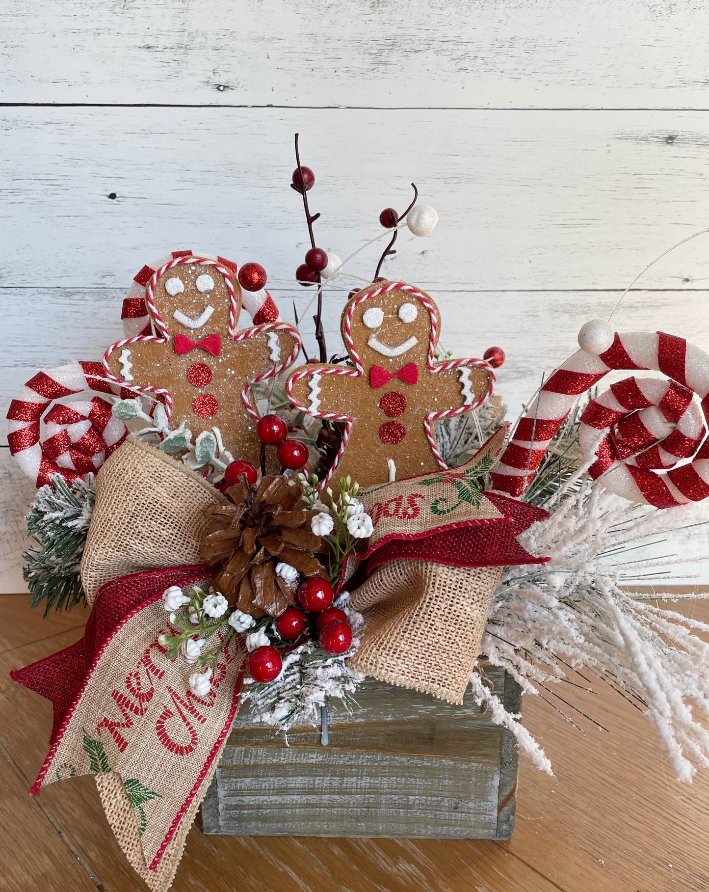 Gingerbread Holiday floral centerpiece