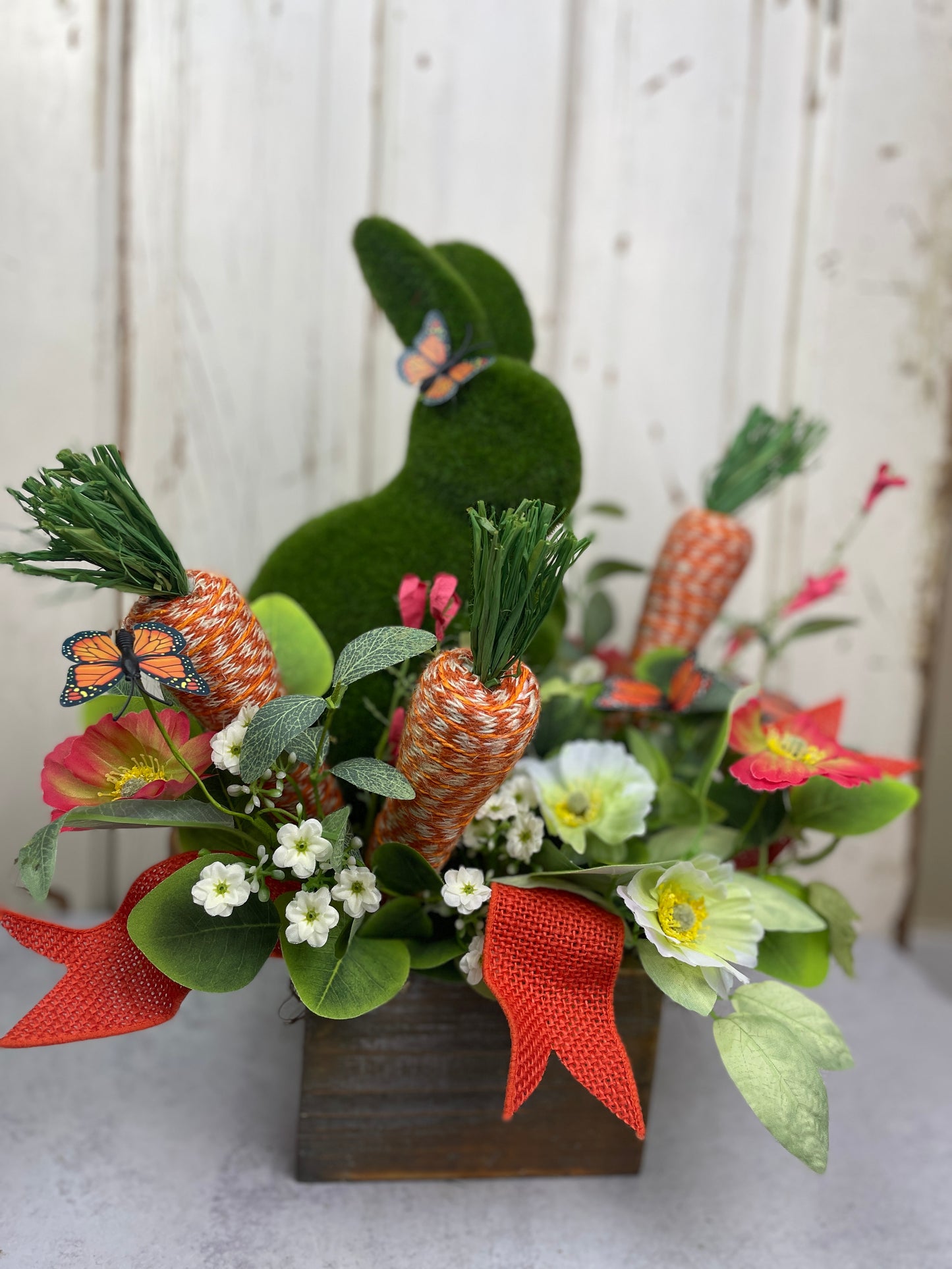 Garden Bunny with florals and carrots