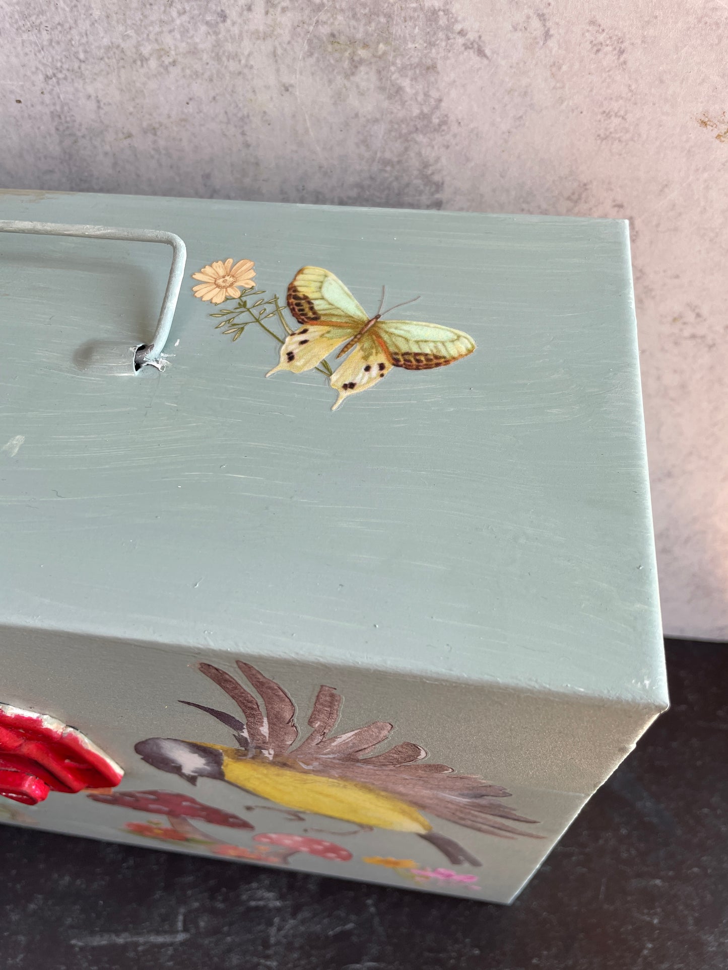 Upcycled Metal Box with Nature theme