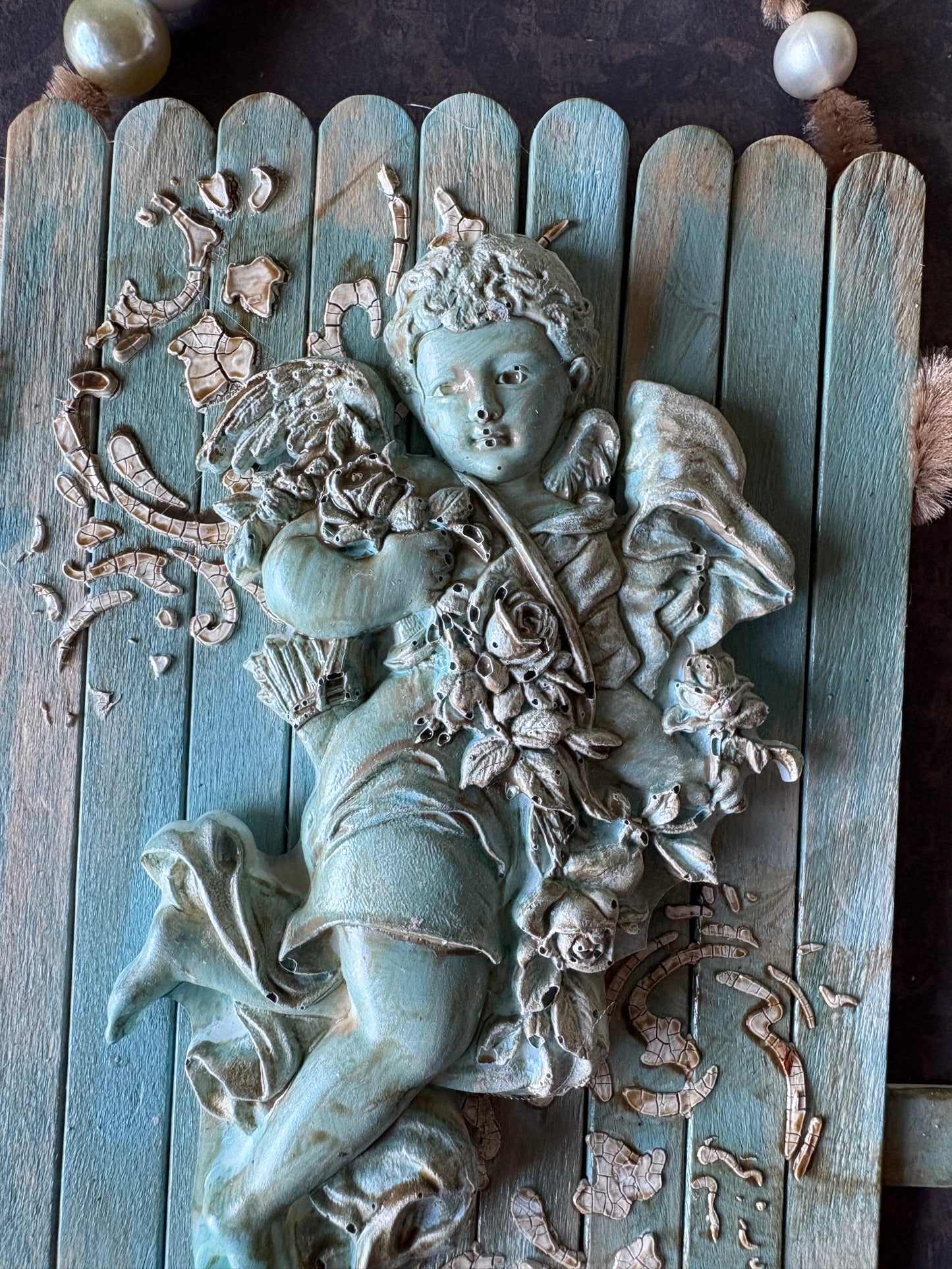 Cherub Wall Art — Celestial Mixed-Media Decor