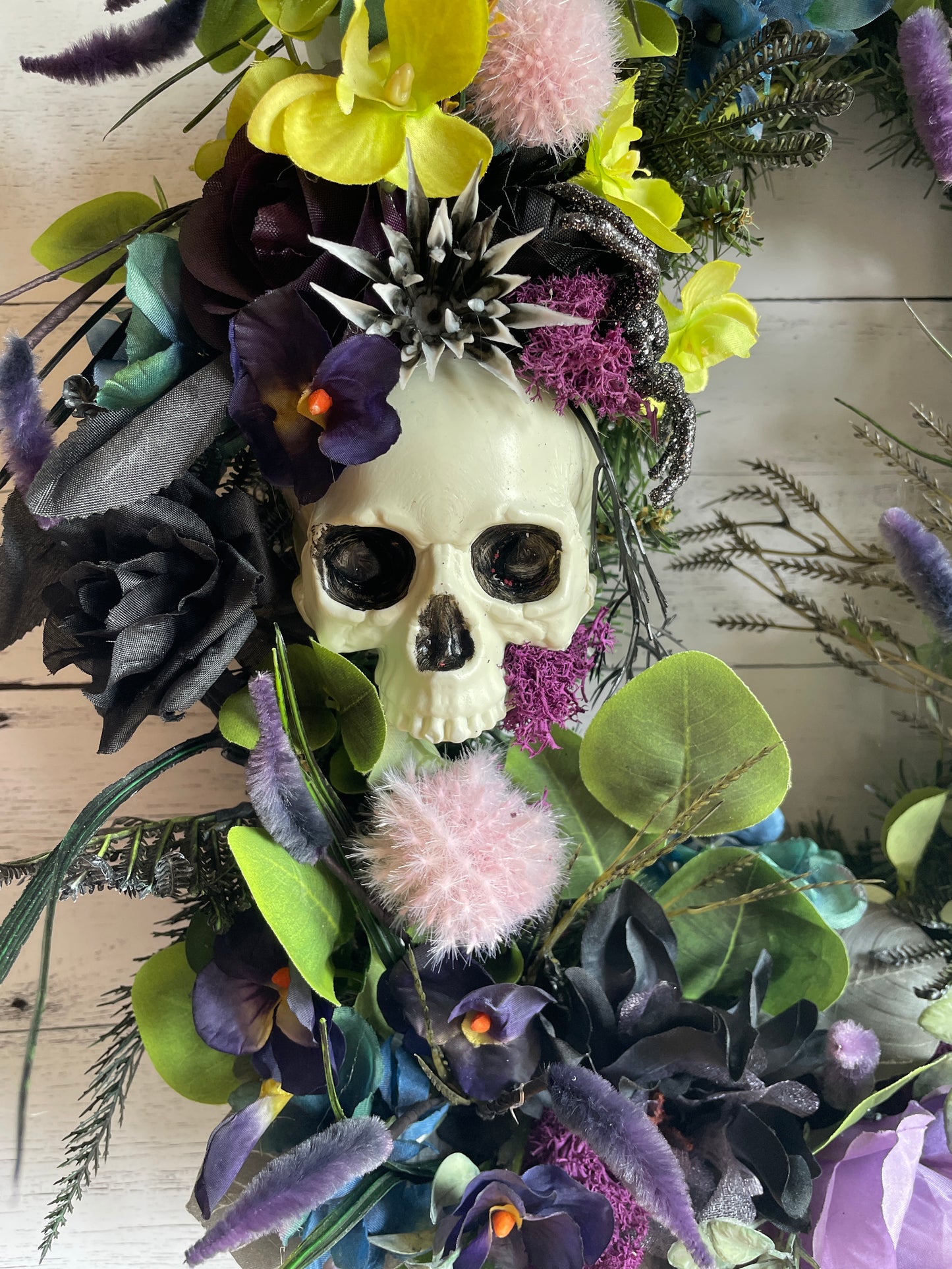 Halloween Wreath for Indoors with Skeleton