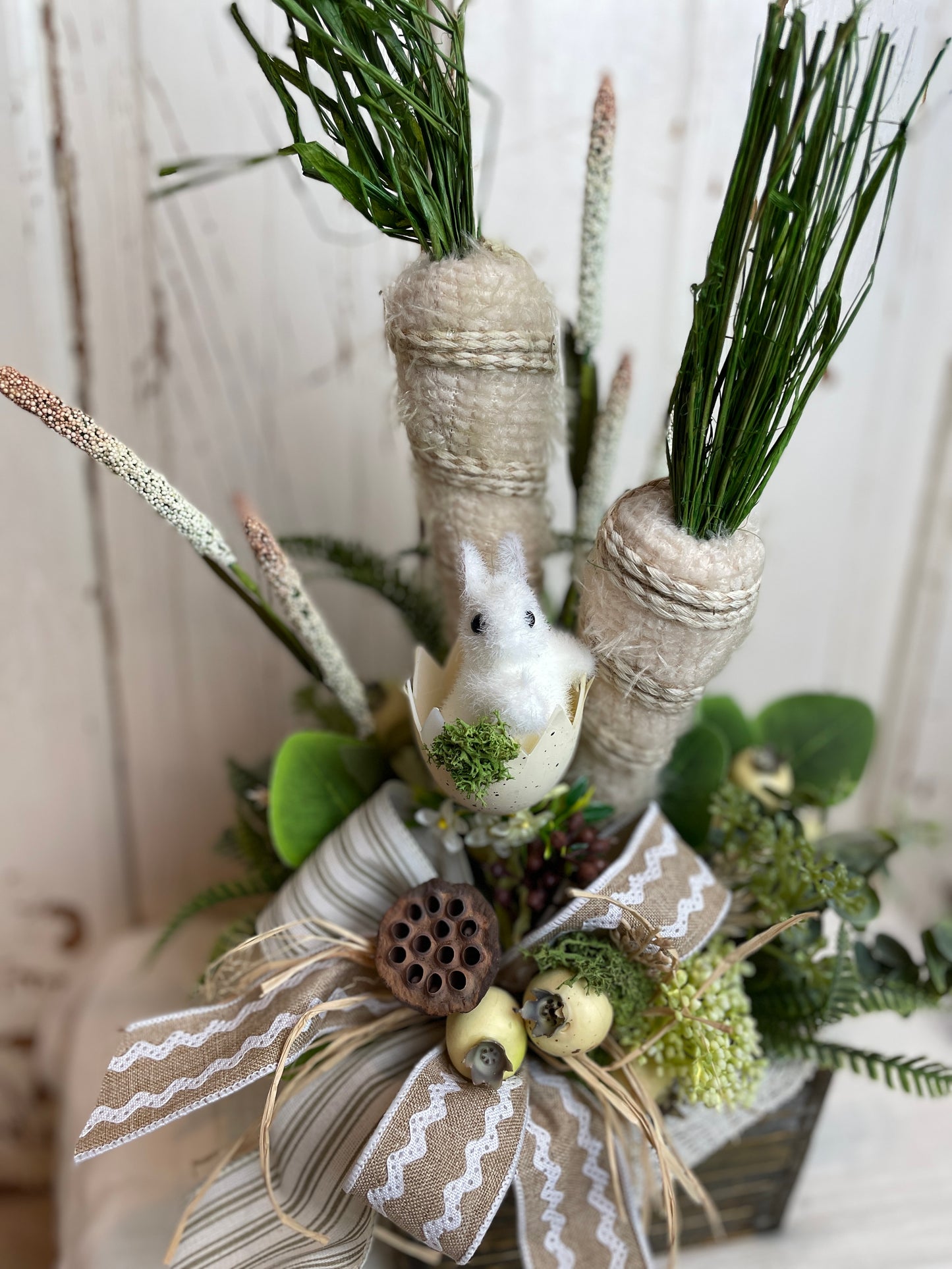 Bunnies and carrots spring decor