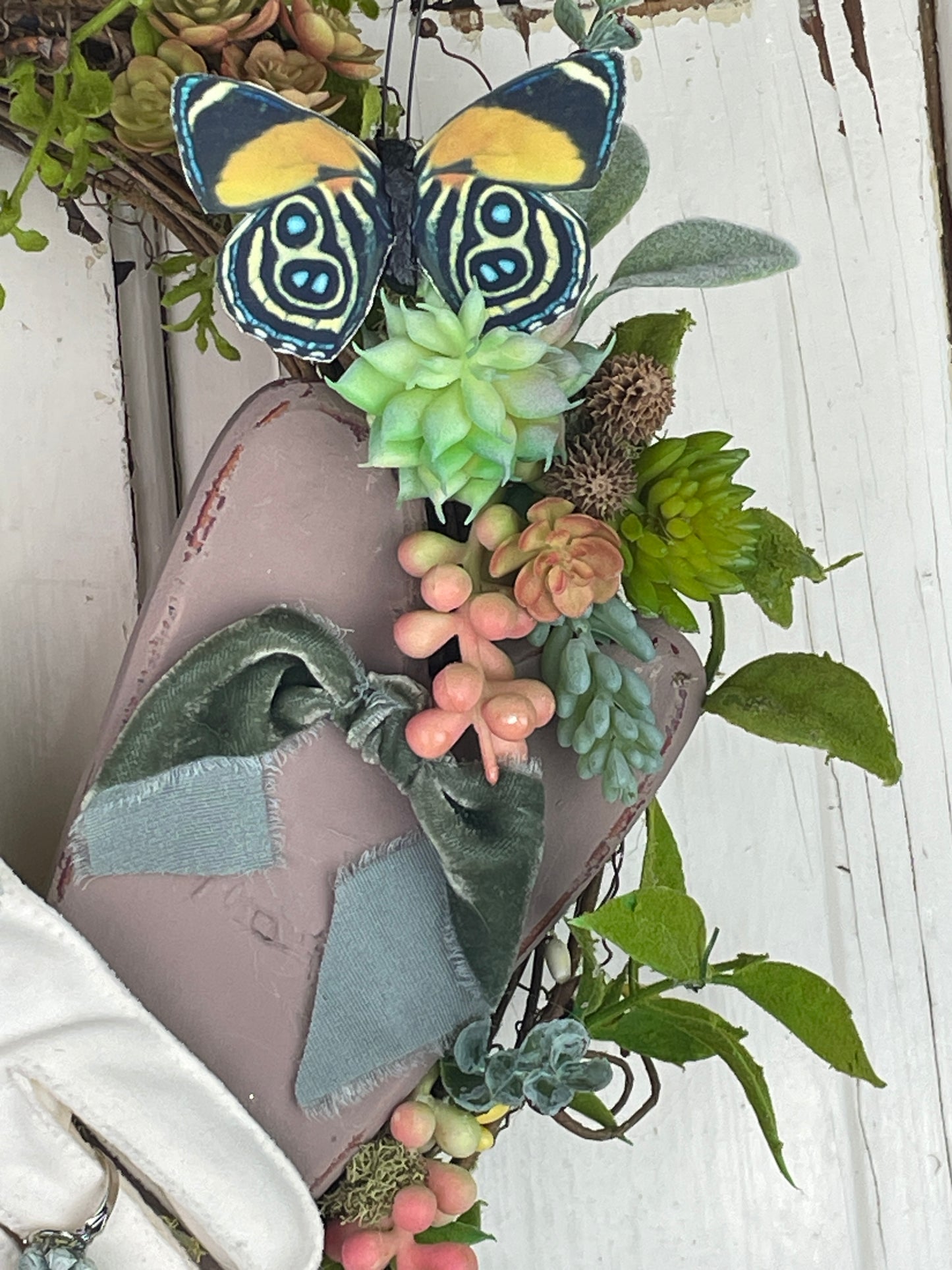 Vintage-Inspired Garden Wreath with Succulents