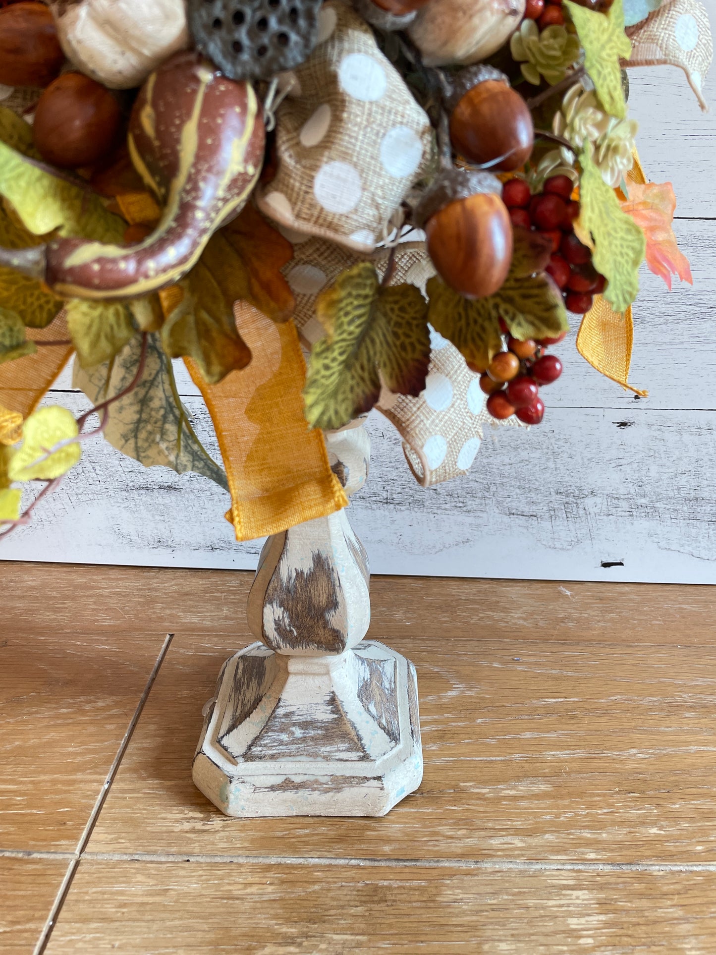 Fall table decor candlestick