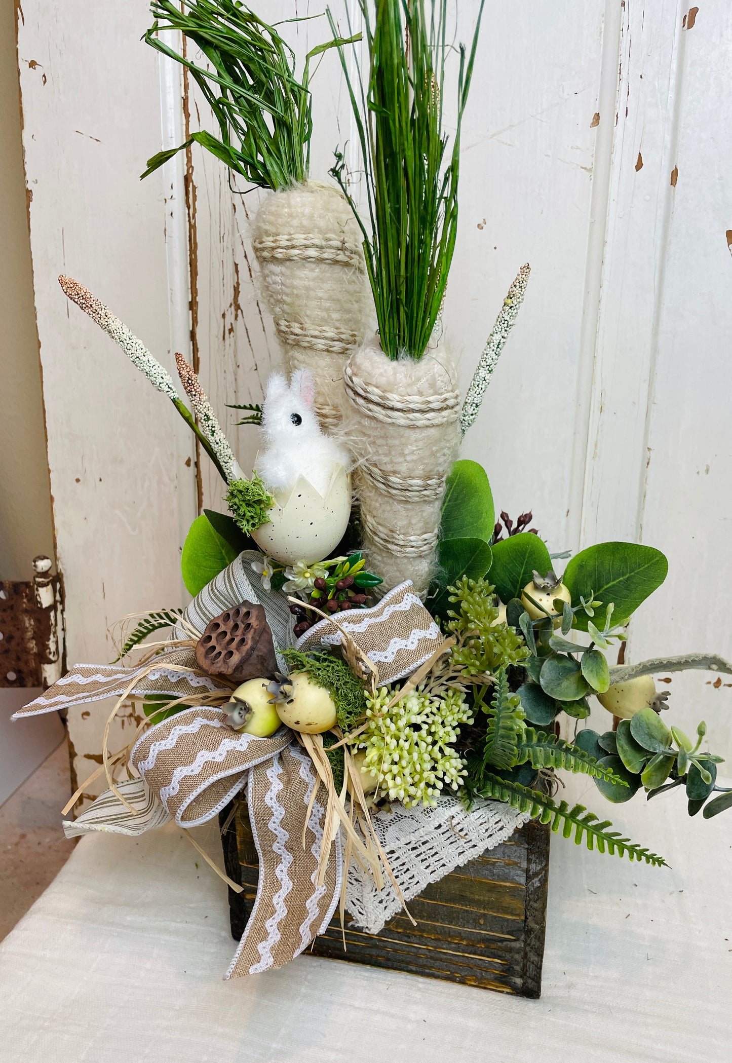 Bunnies and carrots spring decor