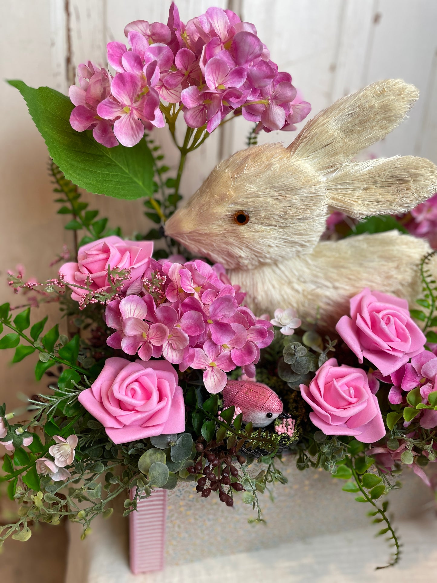 Bunny and Florals Table Centerpiece