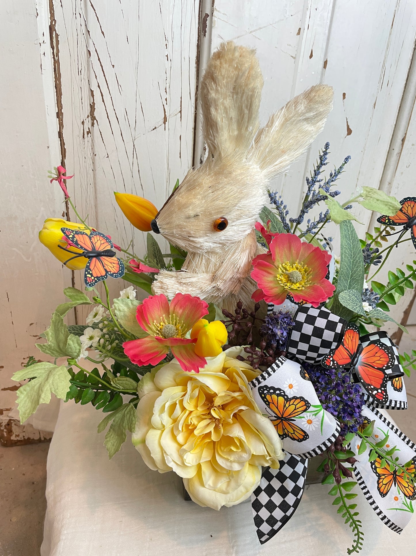 Bunny and Butterflies floral arrangment