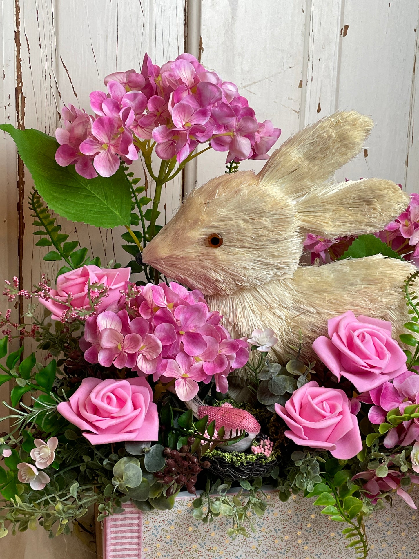 Bunny and Florals Table Centerpiece