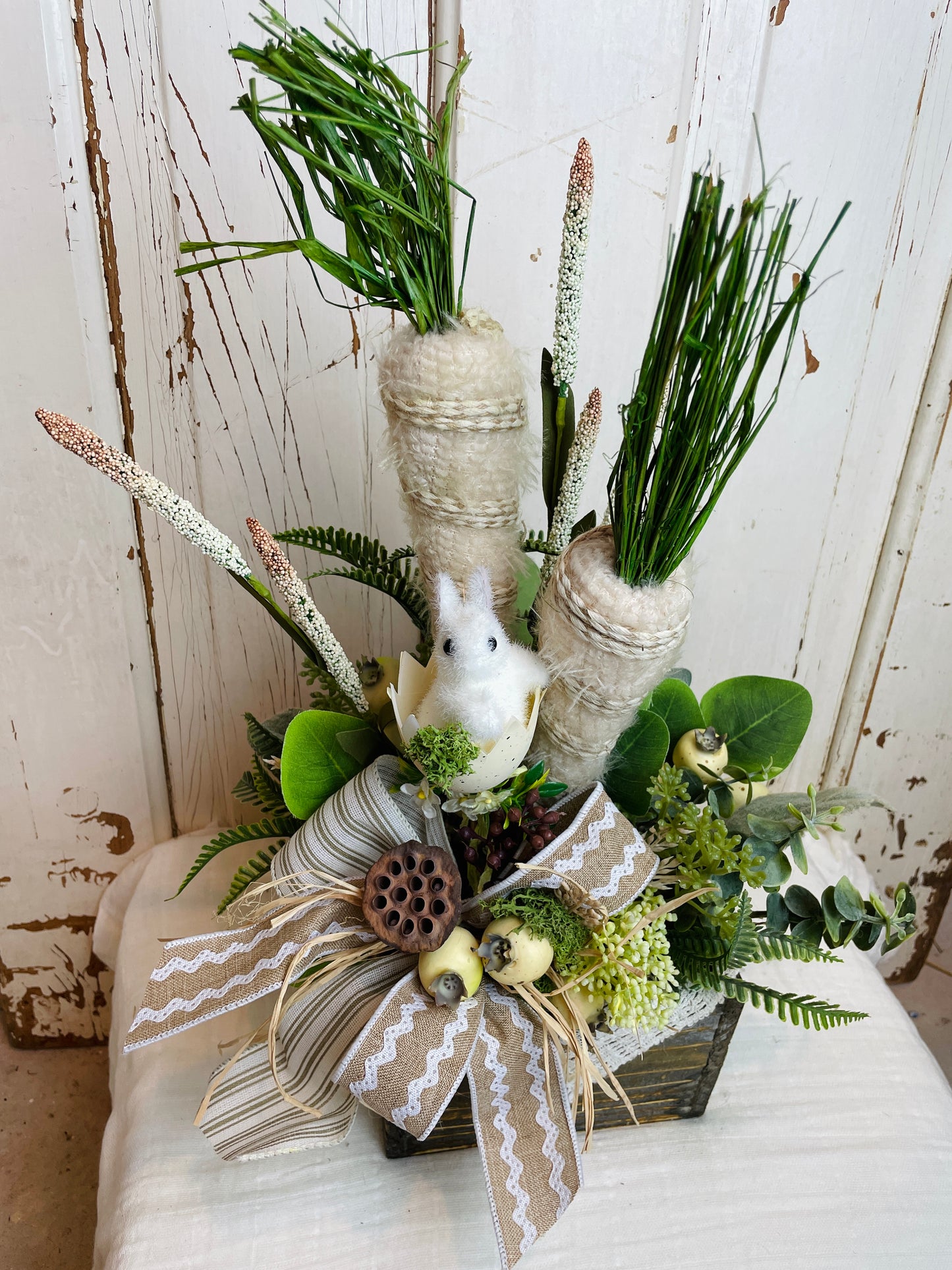 Bunnies and carrots spring decor