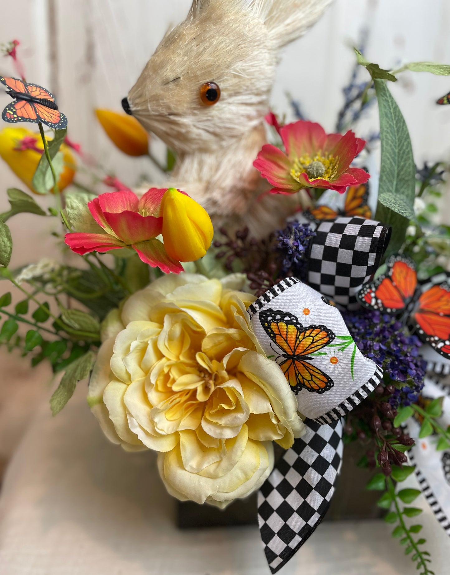 Bunny and Butterflies floral arrangment