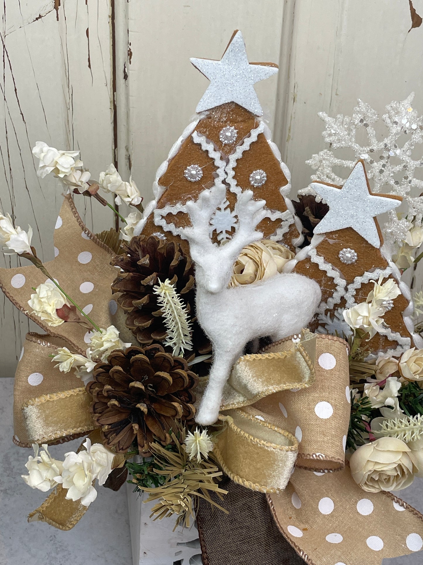 Rustic Deer and Gingerbread Arrangement