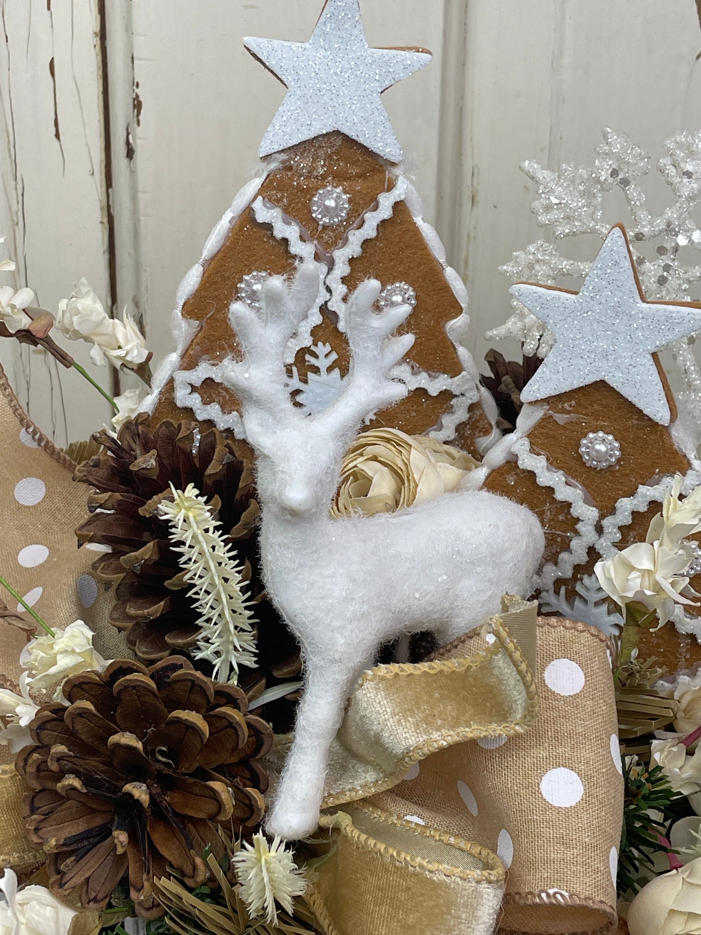 Rustic Deer and Gingerbread Arrangement