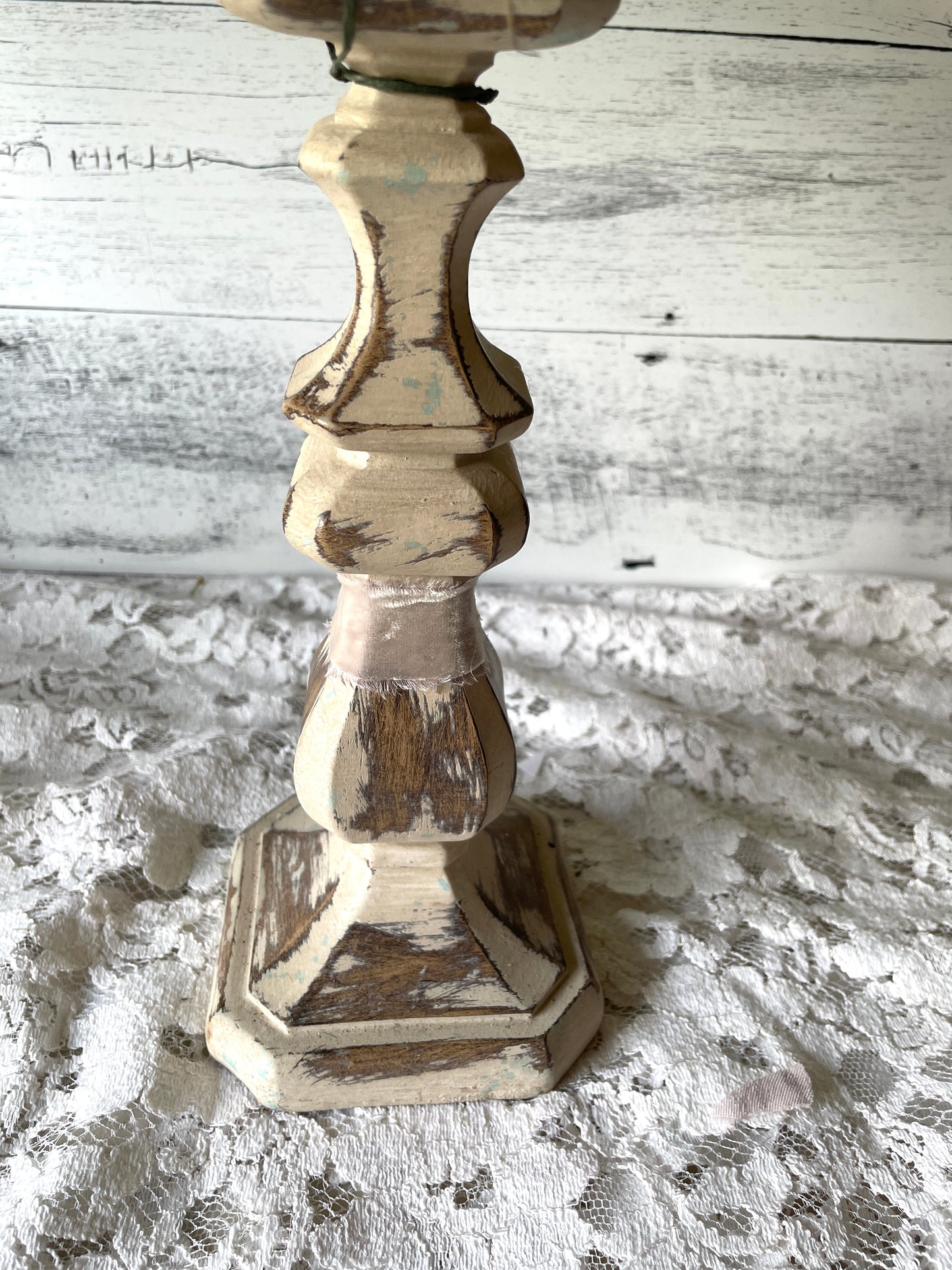 Vintage-Inspired Bunny on Pedestal with Florals – Autumn Cottagecore Decor